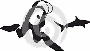 Scuba Diver Icons Logo for mobile concept and web apps. photo