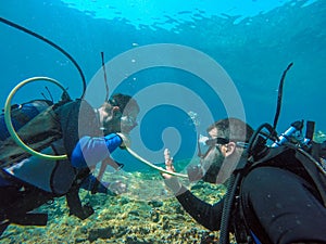 Scuba Diver Out Of Air - Buddy Breathing