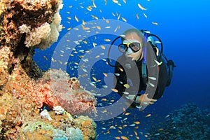 Scuba Diver and Scorpionfish photo