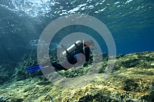 Scuba-Diver in shallow water