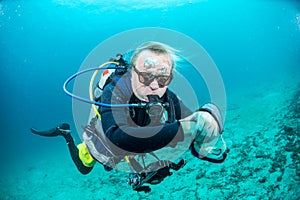 Scuba diver with sunglasses