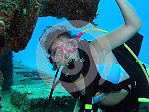 Scuba diver underwater