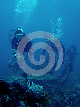 scuba divers on Saint cristopher wreck philippines