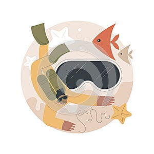 Scuba diving abstract concept vector illustration.