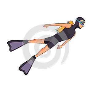 Scuba diving avatar cartoon character