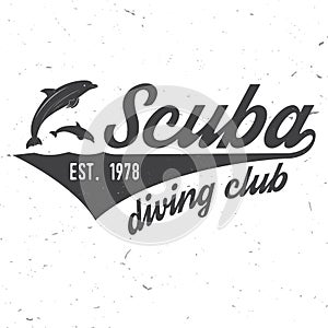 Scuba diving club. Vector illustration.