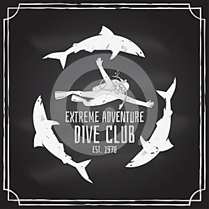 Scuba diving club. Vector illustration.