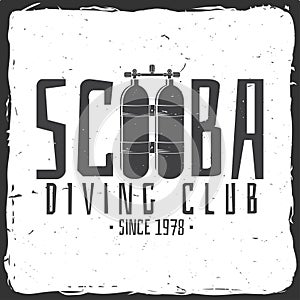 Scuba diving club. Vector illustration.