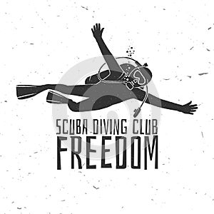 Scuba diving club. Vector illustration.