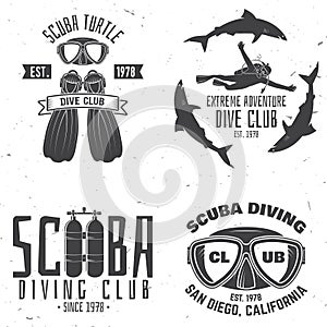 Scuba diving club. Vector illustration.