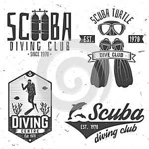 Scuba diving club. Vector illustration.