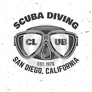 Scuba diving club. Vector illustration.