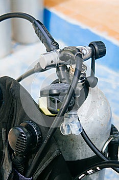 Scuba diving equipment, tank and regulators