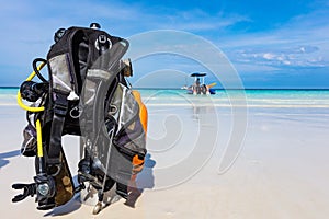 Scuba Diving gear equipment Kendwa beach Unguja Zanzibar Tanzania Africa photo