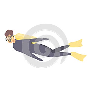 Scuba diving icon cartoon vector. Sea diver