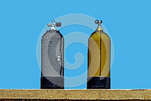 Scuba diving oxygen tanks photo