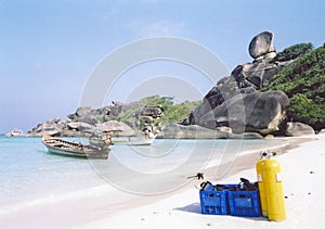 Scuba diving similian islands beach thailand