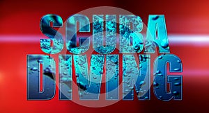 Scuba Diving Transparent Text On Red Background