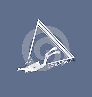 SCUBA DIVING. Underwater swimming logo.