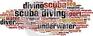 Scuba diving word cloud