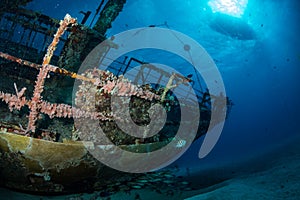 Scuba diving on wrecks in teh Caribbean