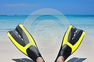 Scuba Fins on the Beach