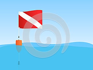 Scuba Flag Floating, Illustration