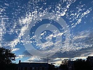 Scudding Sunset Cloud Patterns in Summer in August