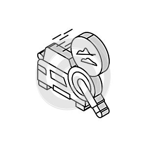 scuff mark and minor scratch buffing isometric icon vector illustration