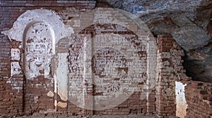 The sculping wall at  Pidurangala mountain. Sigiriya Mountain