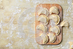 Sculpt pierogy and pelmeni concept. photo