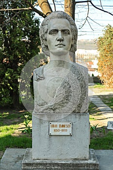 Sculpted bust of Romanian poet Mihai Eminescu