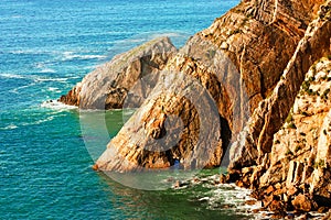 Sculpted cliffs in Atlantic ocean, North Spain