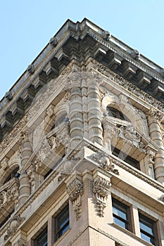 Sculpted old stone building