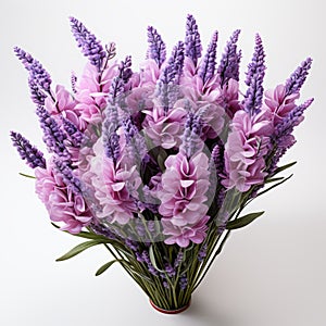 Sculpted Purple Lavender Bouquet: A Monochromatic Harmony Of Bryce 3d Style