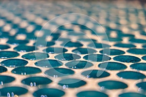 Sculpted Serenity: A Table Adorned With Intricate Glazed Circles