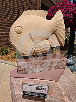 & x22;Rock Fish& x22; by David Kelley & x28;MN& x29;; Sculpture on the Sioux Falls SculptureWalk