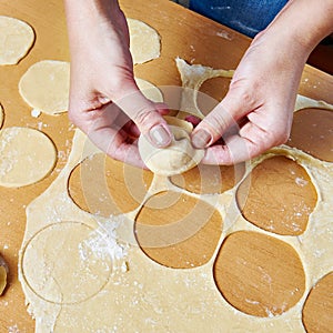 Sculpting of meat dumplings