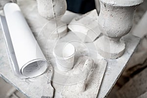 Sculptor`s working place