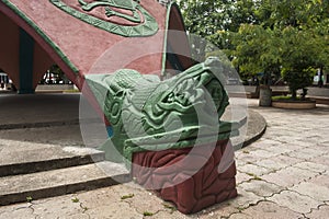 Sculptural Crocodile Corner of the Kiosk in Bernabela Ramos Park photo