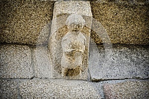 Sculptural detail of the corbel of the Romanesque church of Sernancelhe