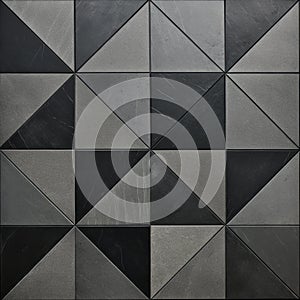 Sculptural Grey Tile With Angular Dramatism And Panel Composition Mastery