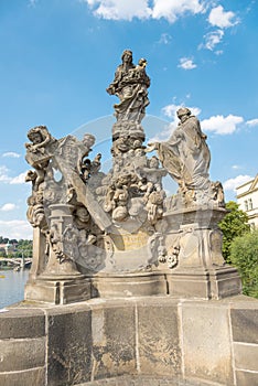 Sculptural group depicting the Madonna and St. Bernard