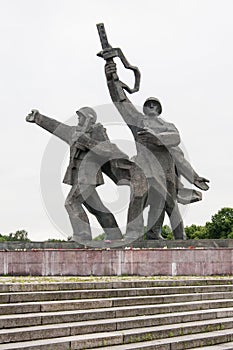 Sculptural group of Soviet army soldiers, Riga, Latvia