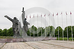 Sculptural group of Soviet army soldiers, Riga, Latvia