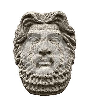 Sculptural head of god Zeus (Jupiter)