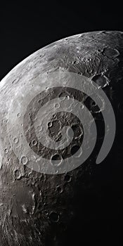 Sculptural Precision: Close-up View Of Moon With Craters