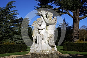 Sculptural sundial with angels