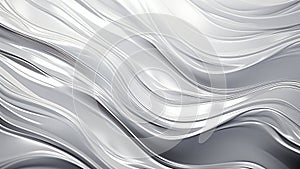 Sculptural white liquid waves abstract