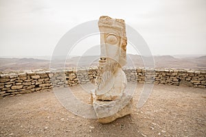 Sculpture on Albert Promenade on the edge of  Ramon Crater in Negev Desert in Mitzpe Ramon, Israel